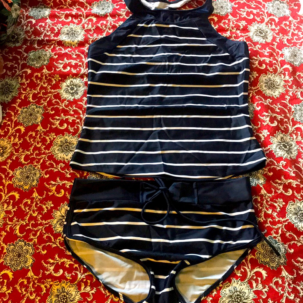 Striped bathing suit